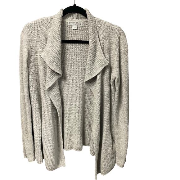 Barefoot Dreams CozyChic Ultra Lite Open Front Cardigan Sweater Light Gray Small - Picture 1 of 7